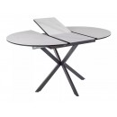 Стол обеденный SIGNAL GASTON Ceramic белый/черный 100-135/100